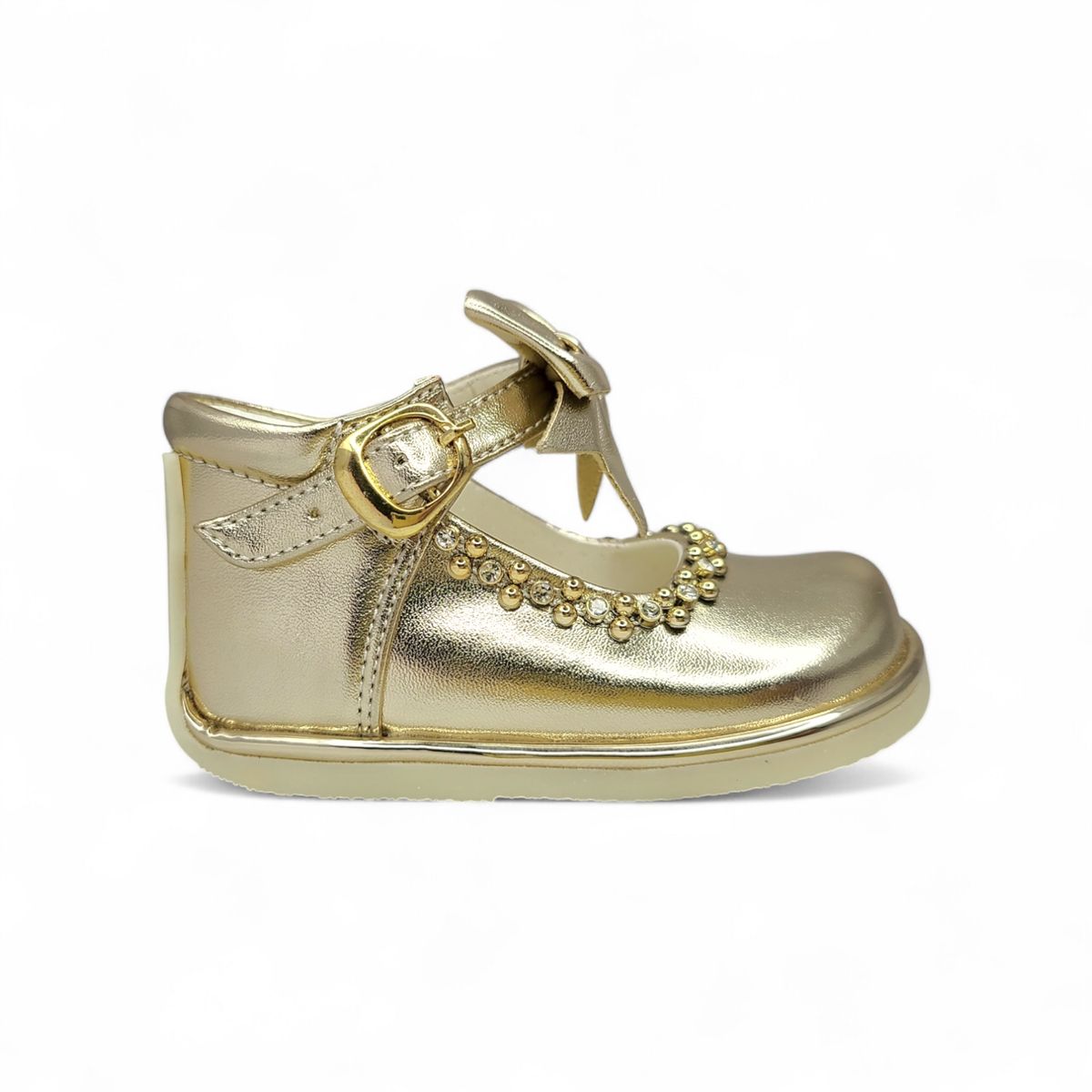 GENERICO - Zapato de vestir modelo pibe semi-ortopédico Dorado para bebé niña