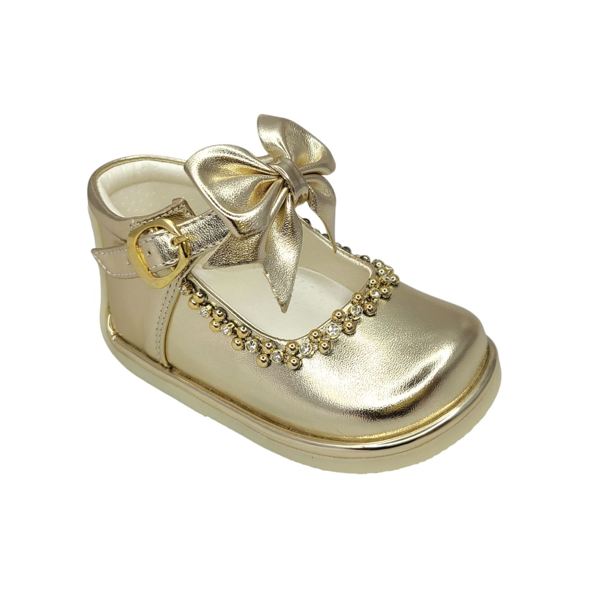 GENERICO - Zapato de vestir modelo pibe semi-ortopédico Dorado para bebé niña