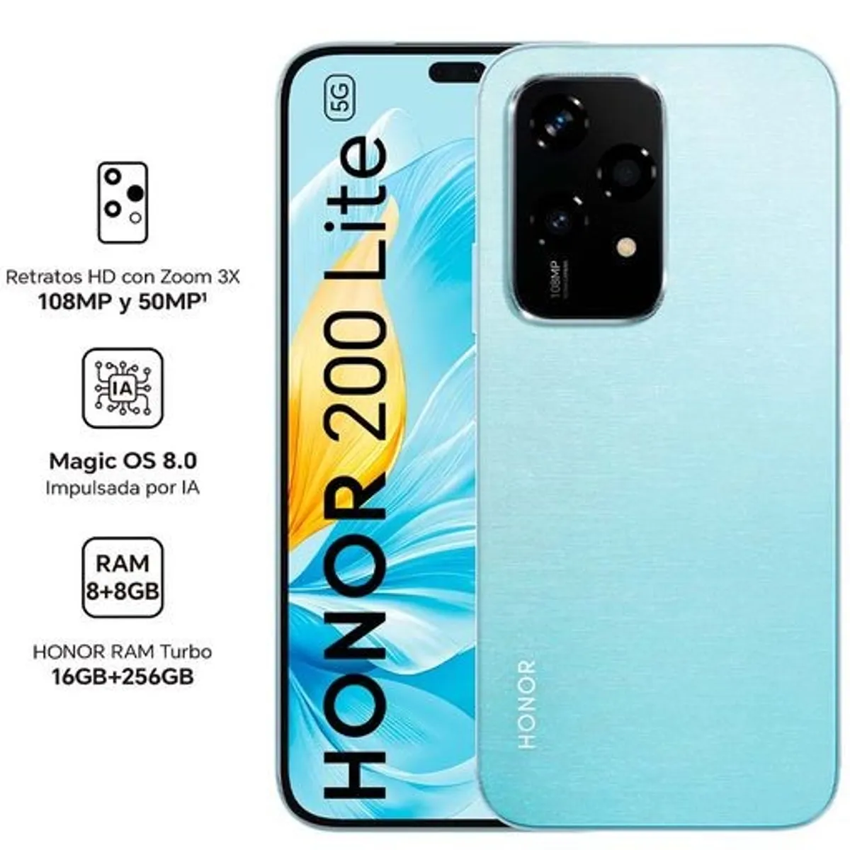 HONOR - HONOR 200 LITE 8GB 256GB NUEVO - CELESTE