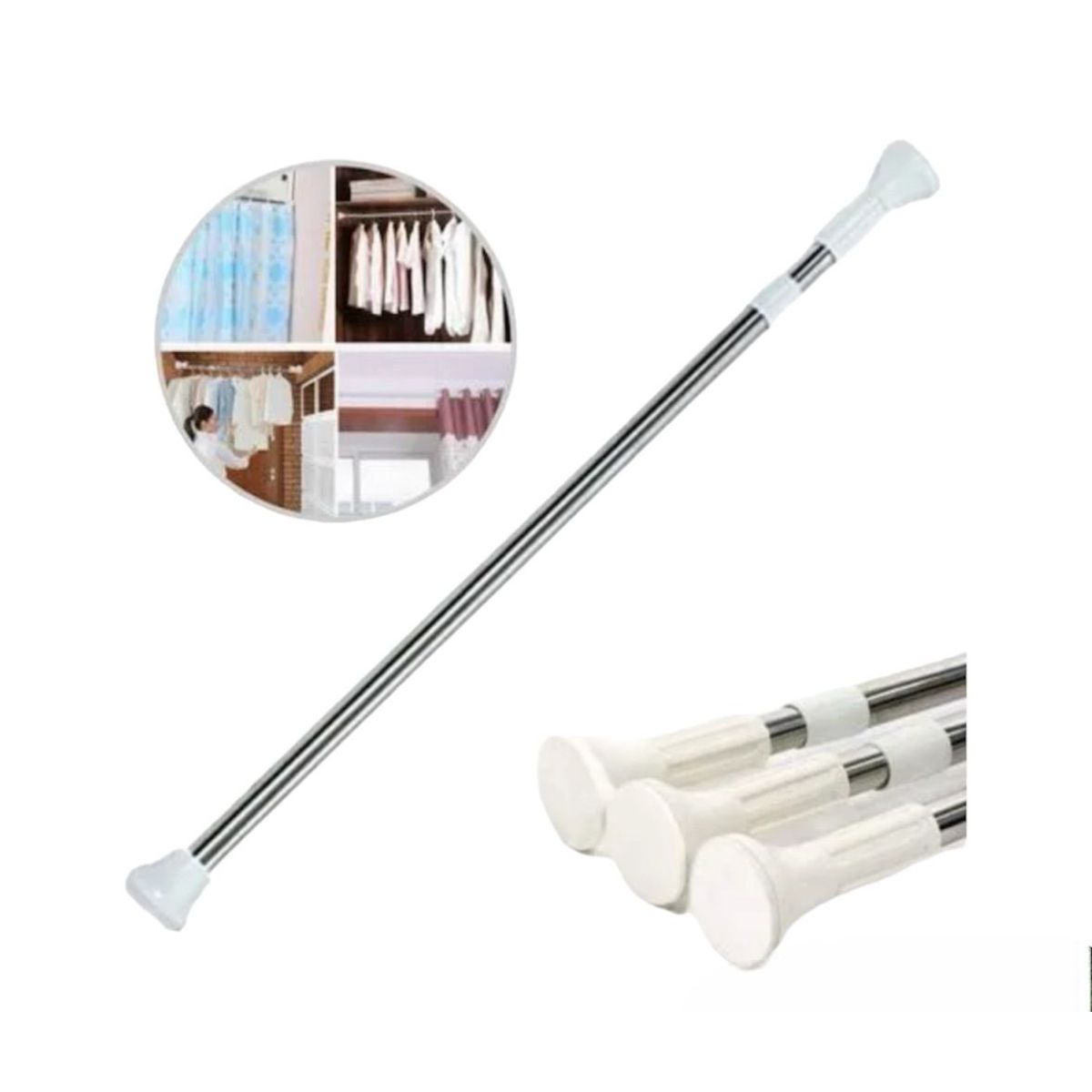 GENERICO - Varilla Telescópica - Palo de Closet palo o Cortina