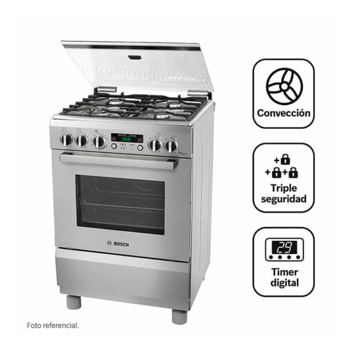 Bosch - COCINA A GAS  BOSCH 4 HORNILLAS PRO467