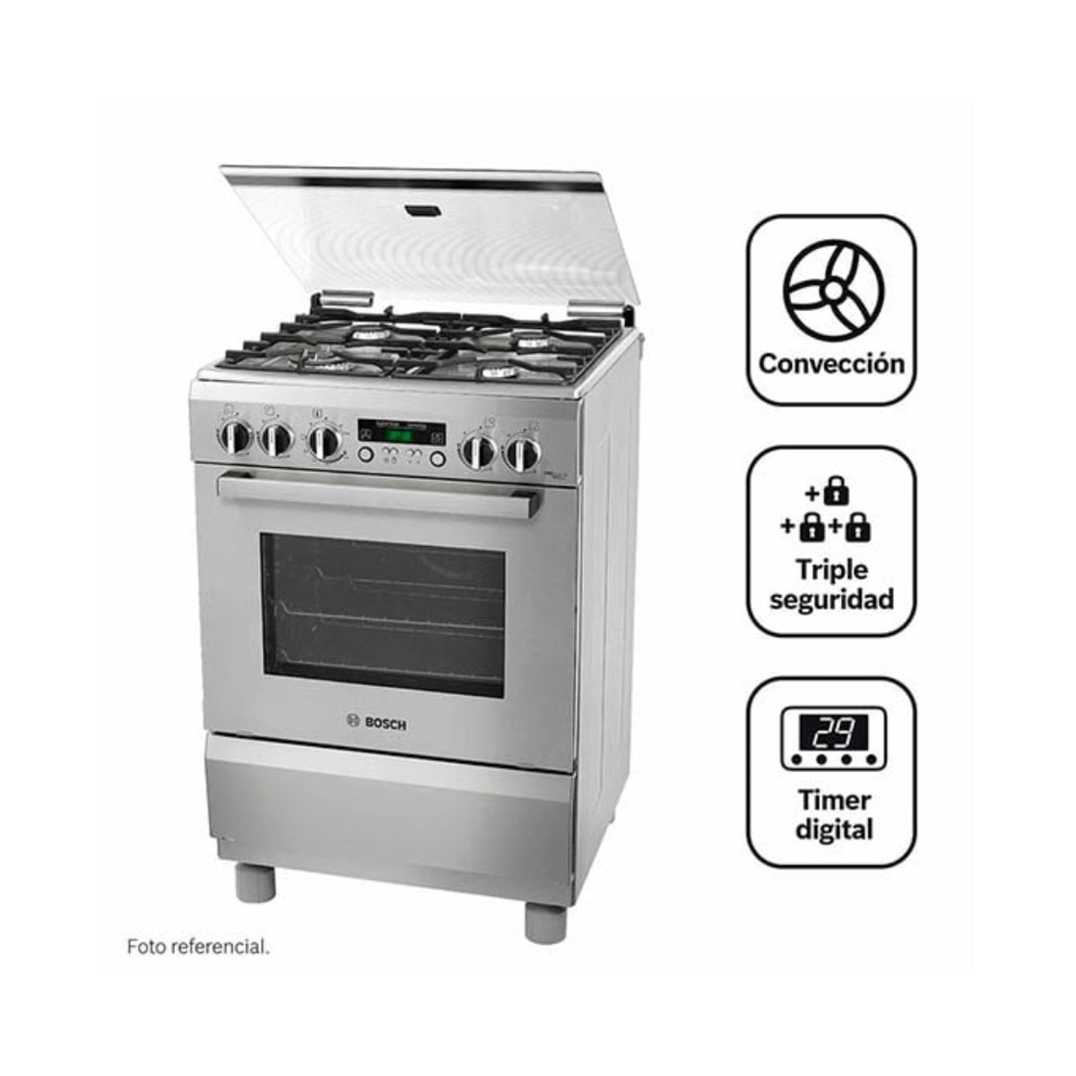 Bosch - COCINA A GAS  BOSCH 4 HORNILLAS PRO467