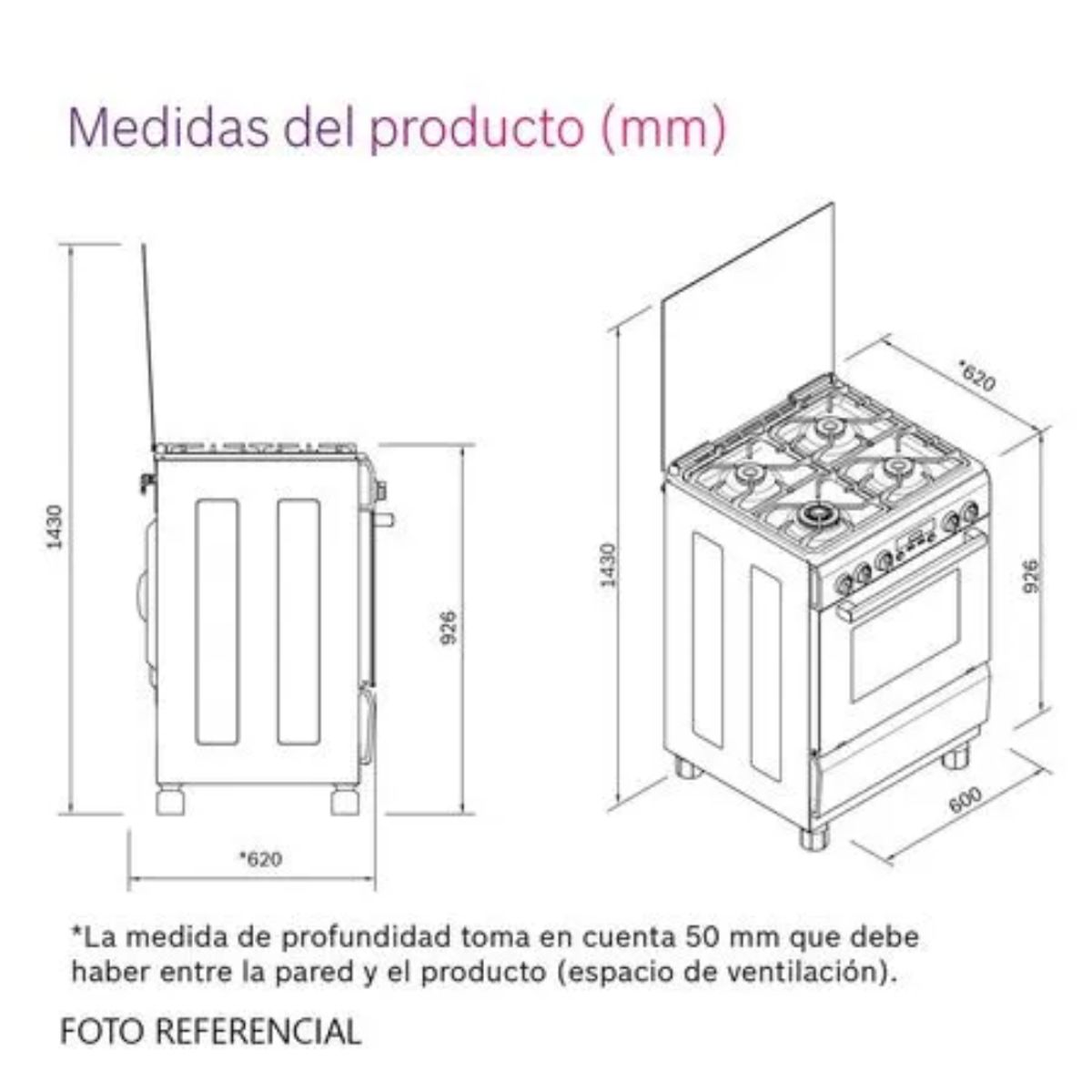Bosch - COCINA A GAS  BOSCH 4 HORNILLAS PRO467