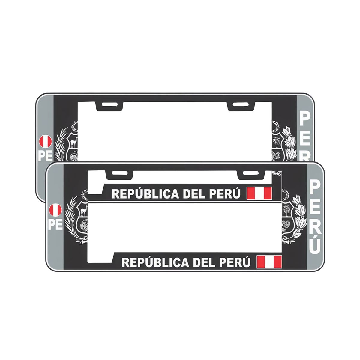 GENERICO - Porta Placa Modelo Europeo Escudo Negro