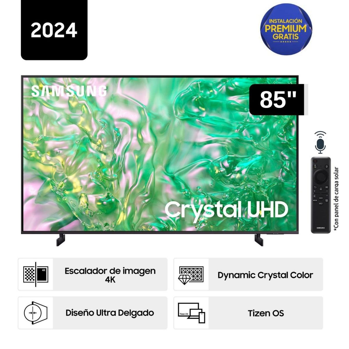 SAMSUNG - Televisor Samsung LED Smart TV 85 Crystal UHD 4K - UN85DU8000GXPE