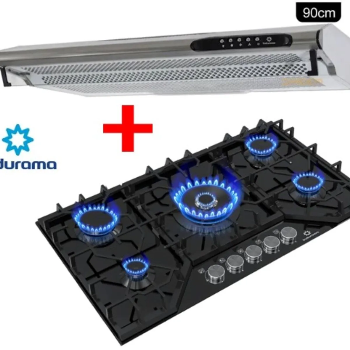 INDURAMA - ENCIMERA EMPOTRABLE 5 HORNILLAS  + CAMPANA EXTRACTORA INDURAMA