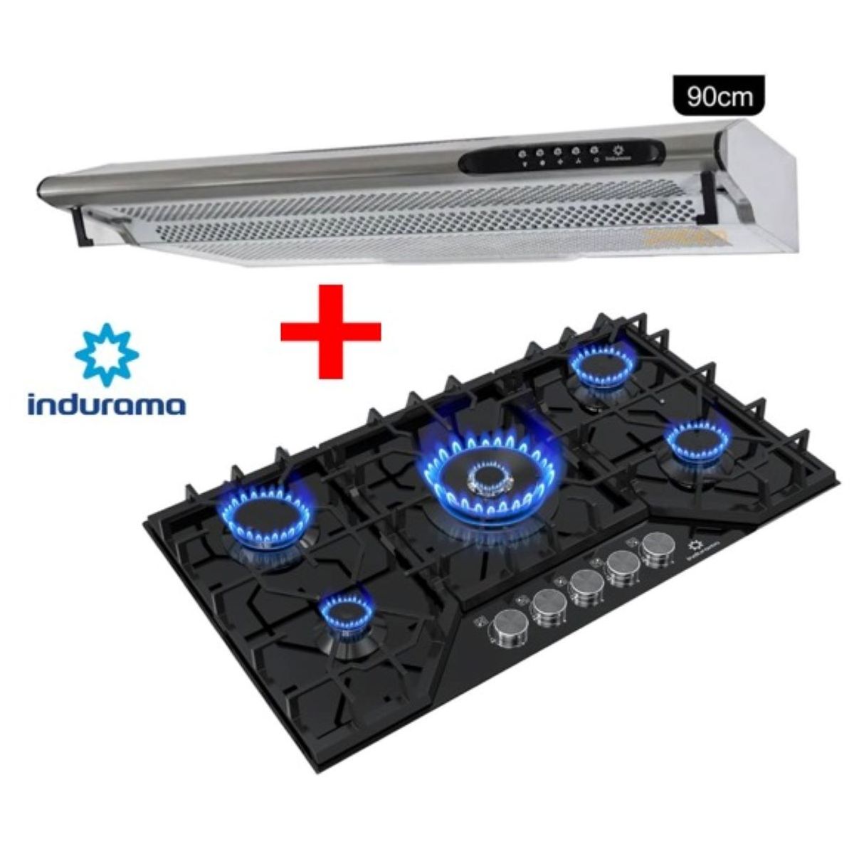 INDURAMA - ENCIMERA EMPOTRABLE 5 HORNILLAS  + CAMPANA EXTRACTORA INDURAMA