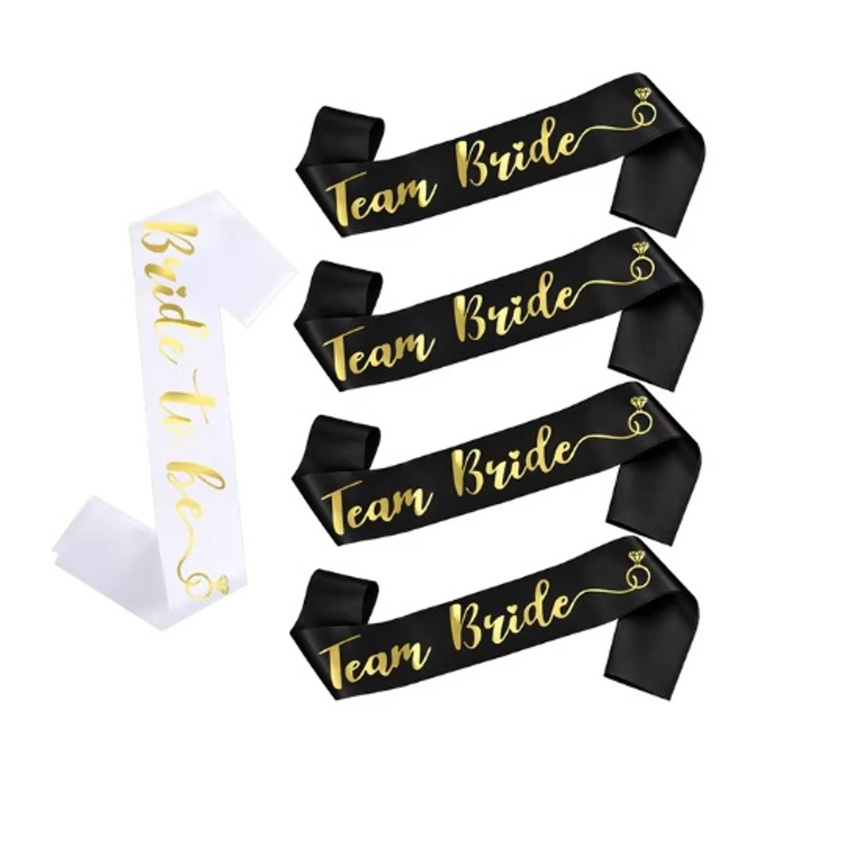 GENERICO - Set x 5 Bandas para novia y team bride despedida de soltera