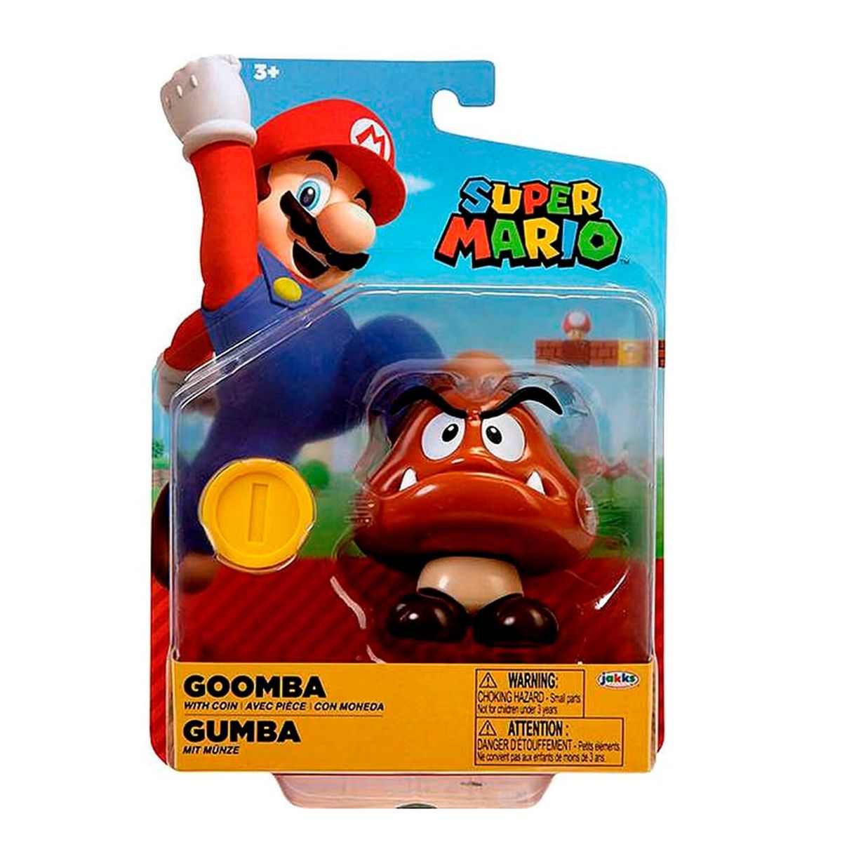 JAKKS PACIFIC - Super Mario Bros - Figura 10 cm Goomba con moneda