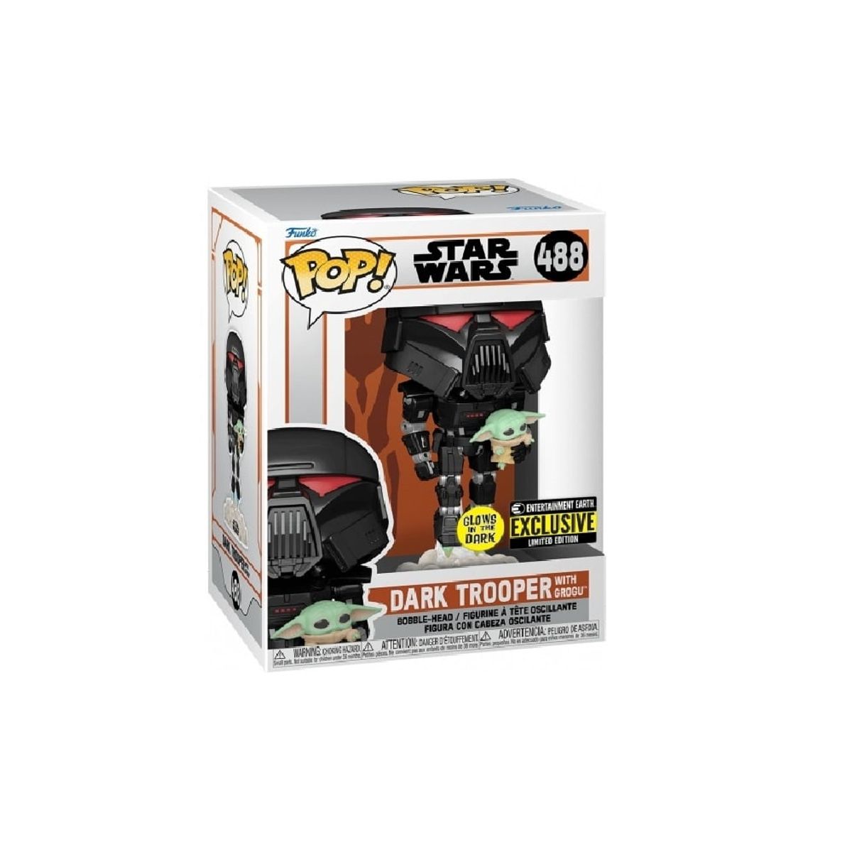 FUNKO - Funko -Funko Pop Mandalorian Dark Trooper Con Grogu EE