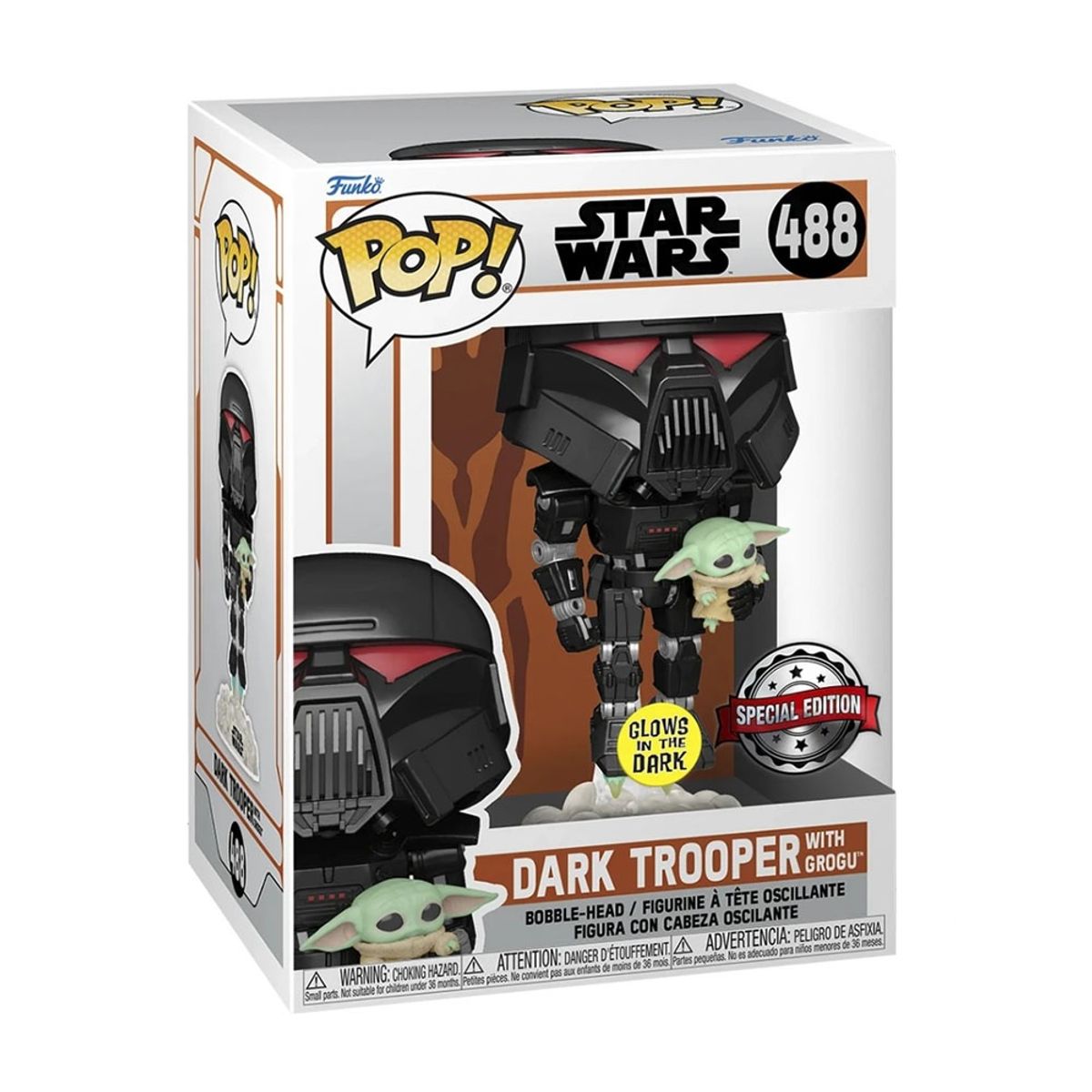 FUNKO - Funko -Funko Pop Mandalorian Dark Trooper Con Grogu SPECIAL