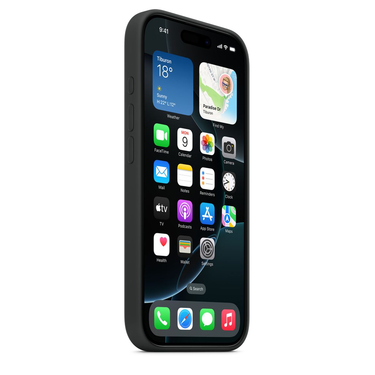 GENERICO - CASE DE SILICONA PARA IPHONE 16 PRO NEGRO