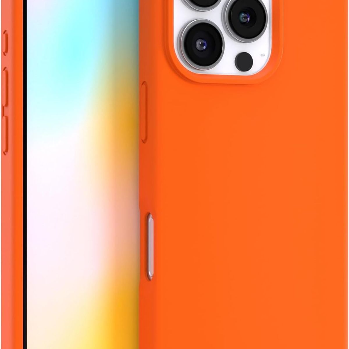 GENERICO - CASE DE SILICONA PARA IPHONE 16 PRO NARANJA