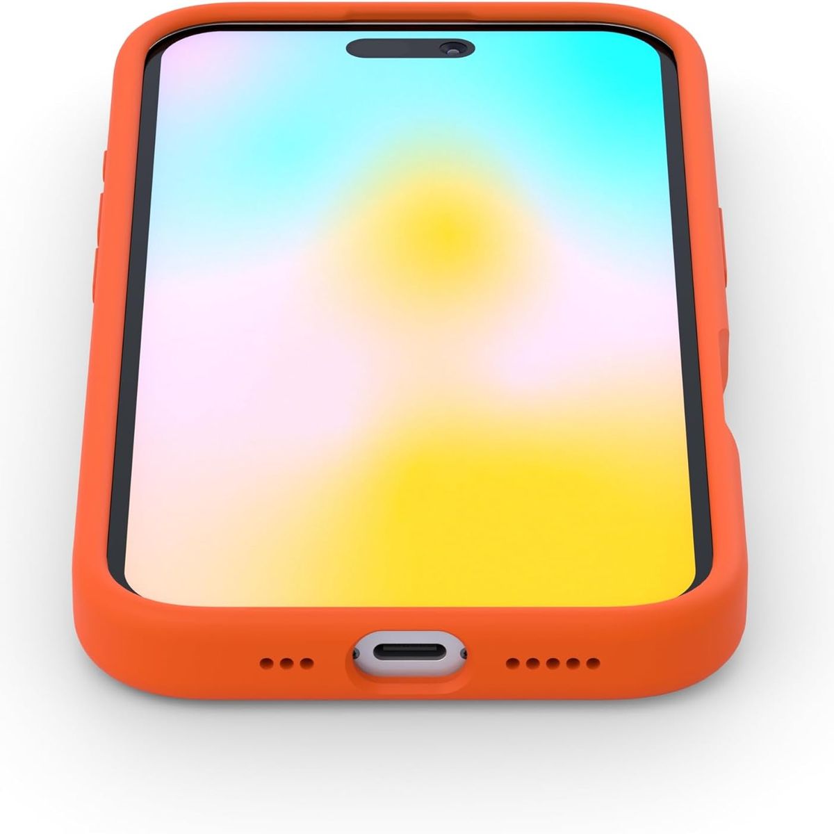GENERICO - CASE DE SILICONA PARA IPHONE 16 PRO NARANJA
