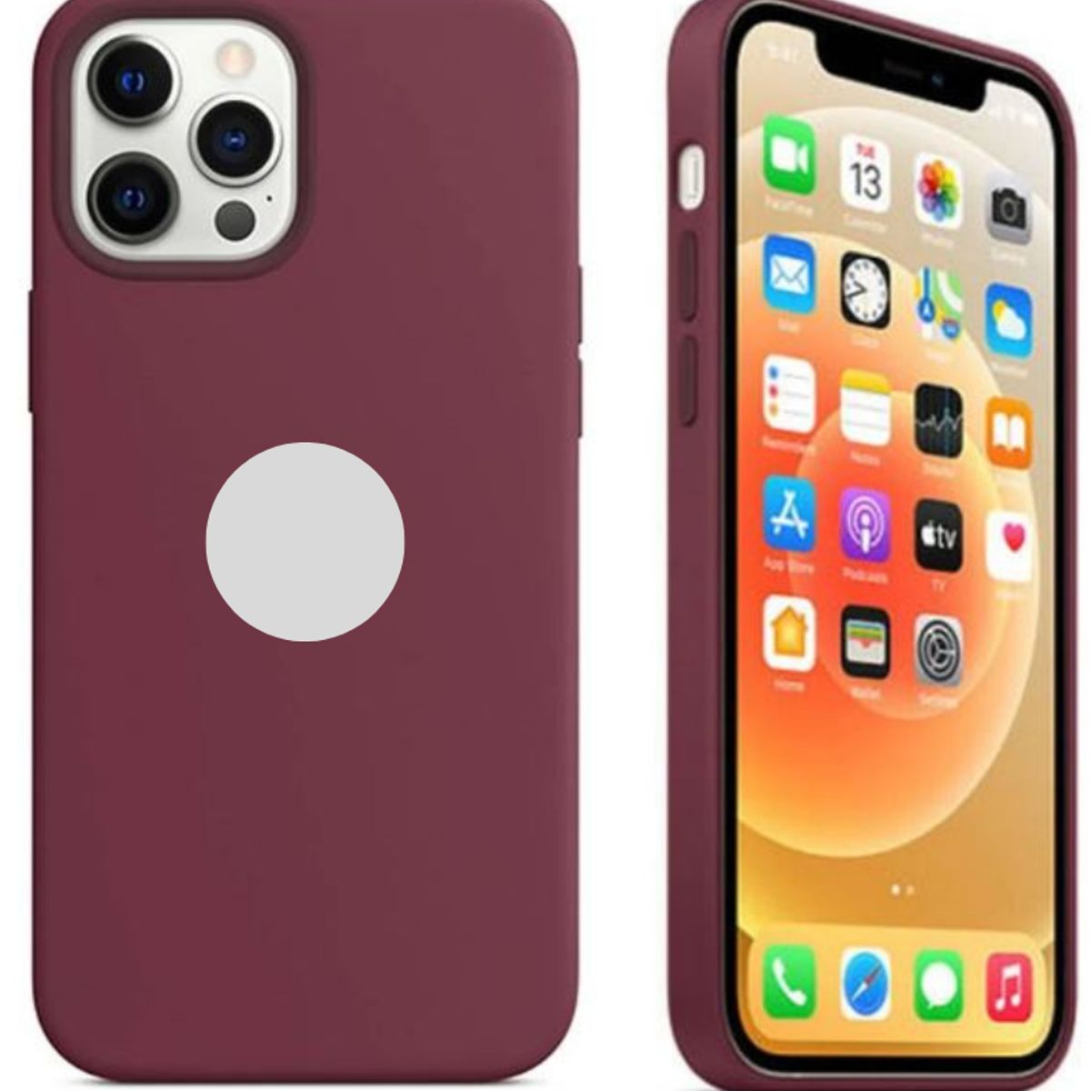 GENERICO - CASE DE SILICONA PARA IPHONE 16 PRO MAX VINO