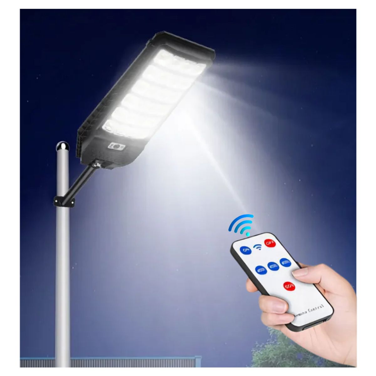 SEISA - Farola Con Panel Solar Foco de Jardin con Sensor Movimiento