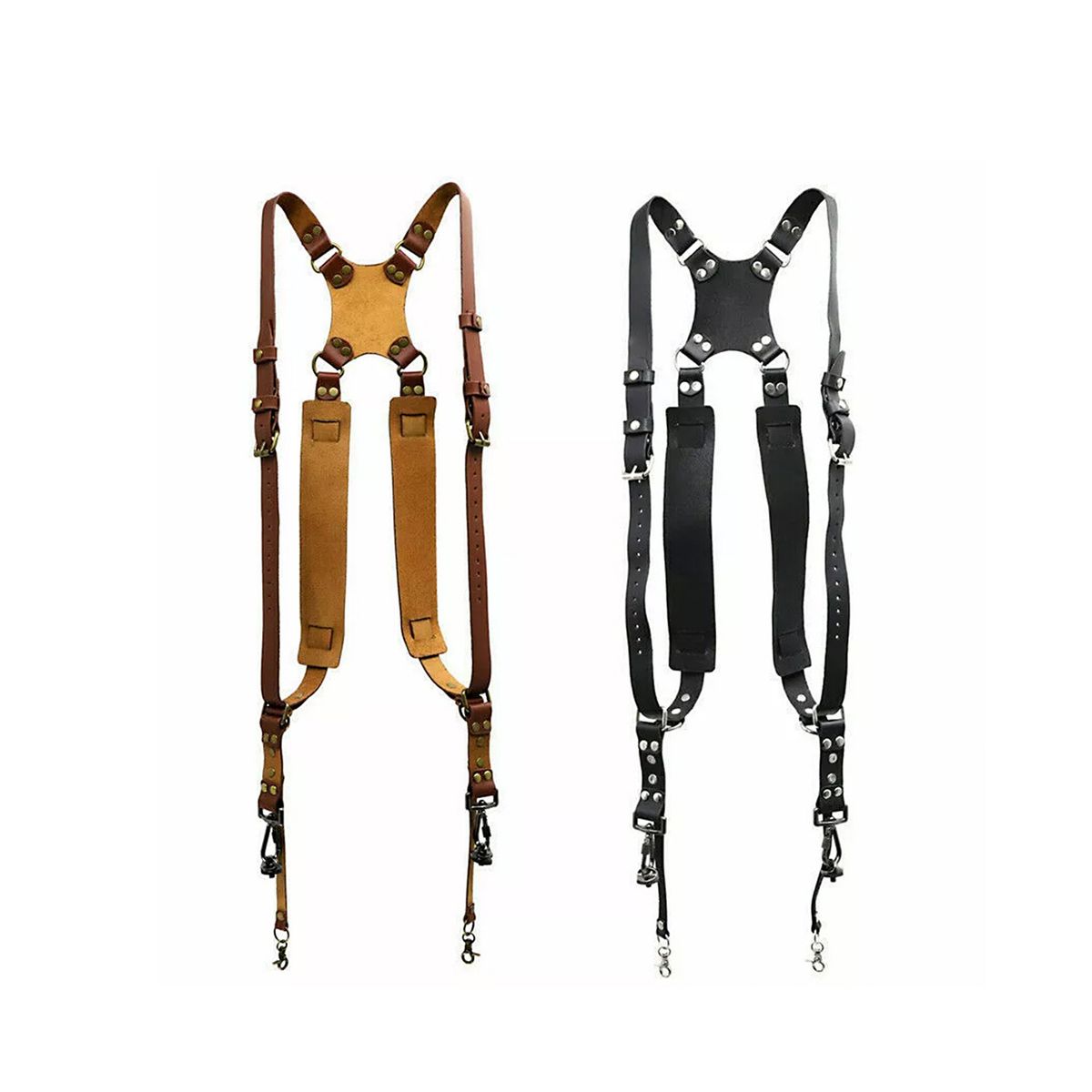 GENERICO - Correa doble de cuero sintético - Negro