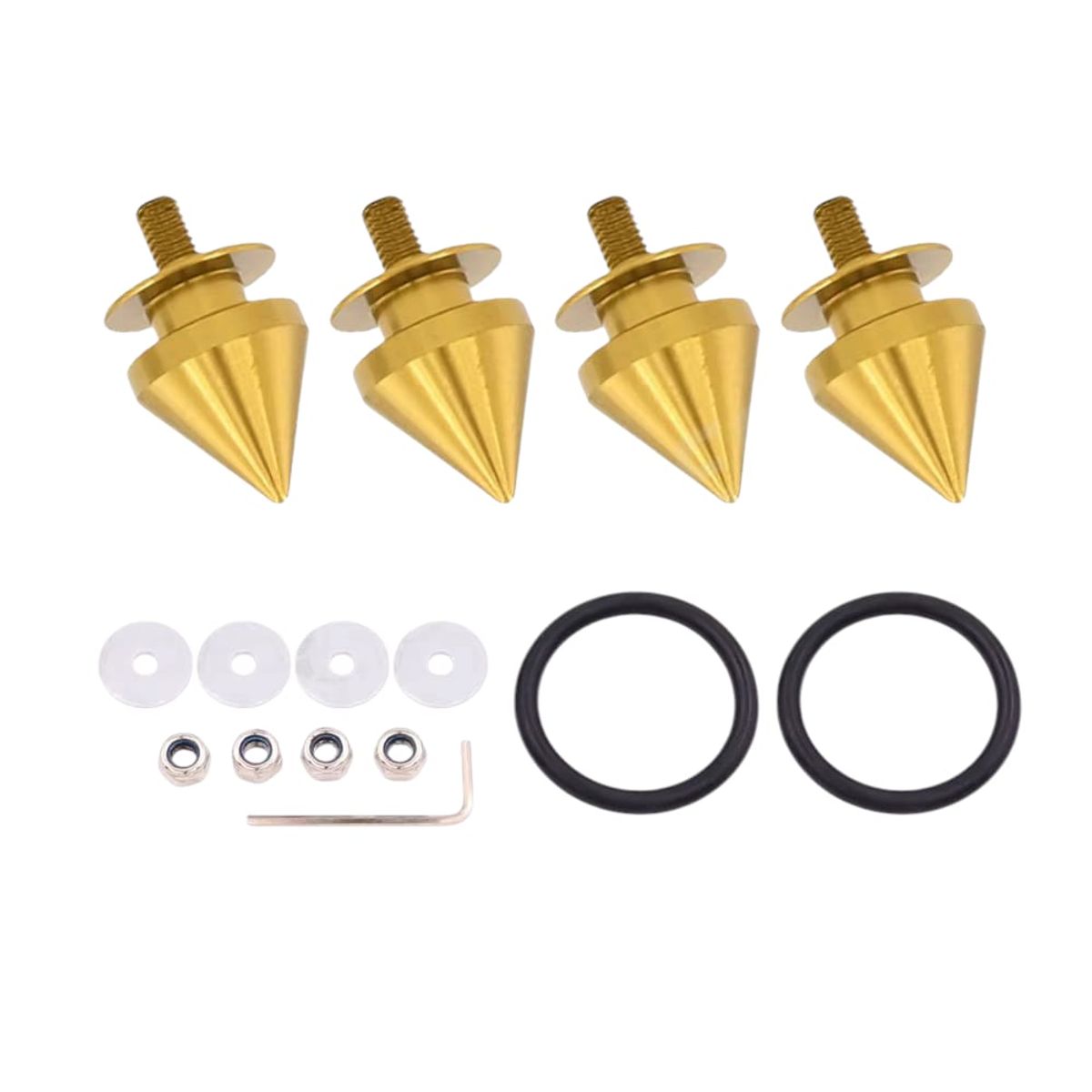 GENERICO - sujetador de parachoque punta de bala dorado