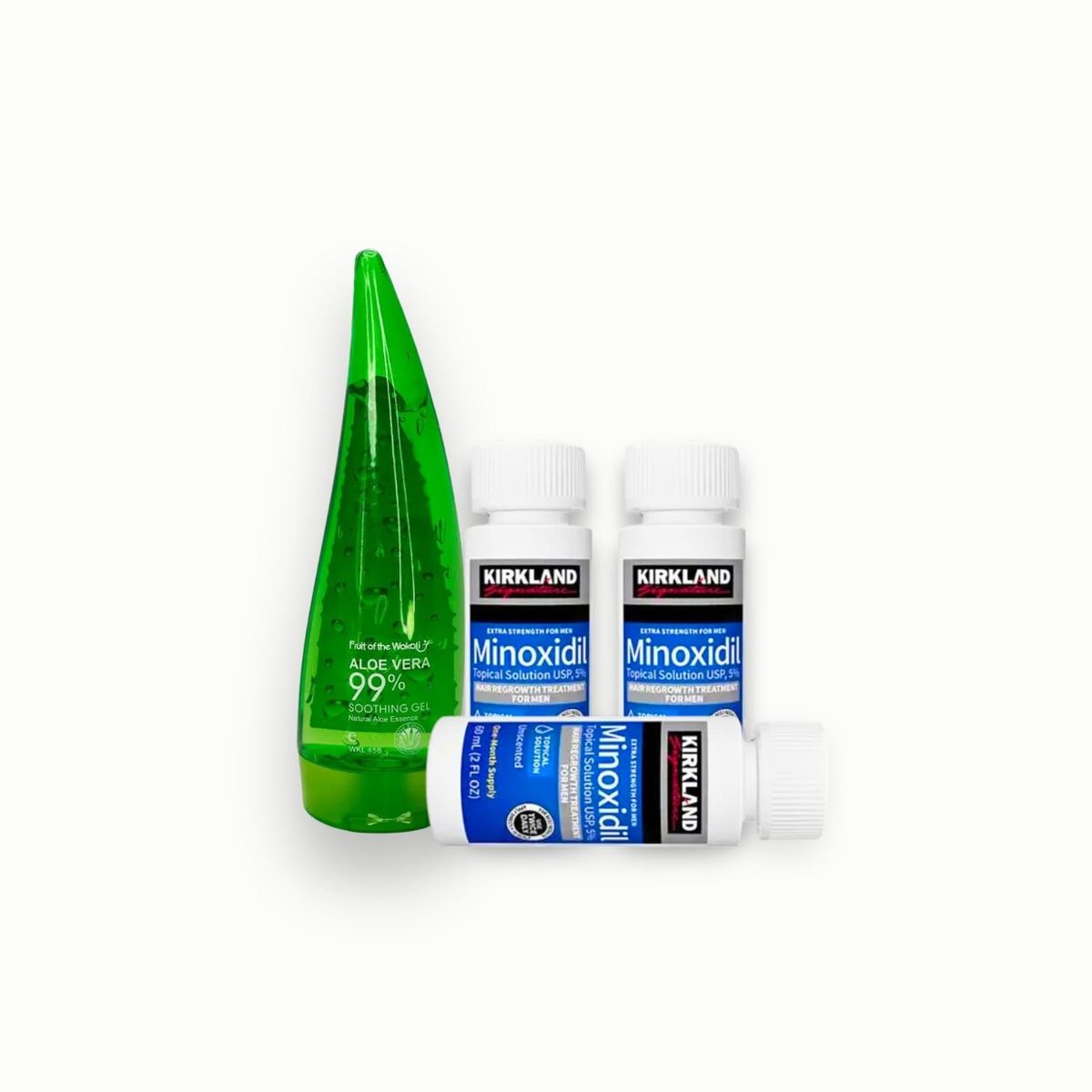 KIRKLAND - Gel Aloe Vera 99% y X3 Minoxidil