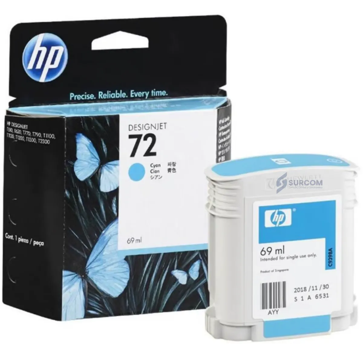 HP - Cartucho HP 72 Cyan C9398A original
