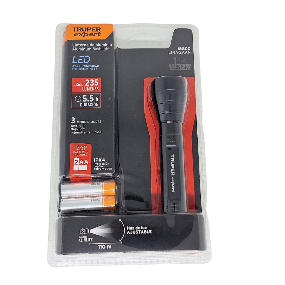 TRUPER - Linterna Led Cree 235 Lm Aa Truper LINA-2AAN