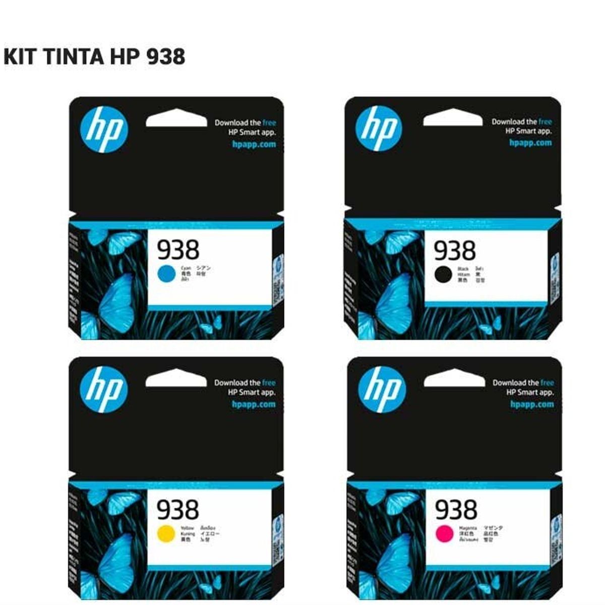HP - Kit De 4 Cartuchos Originales Hp 938