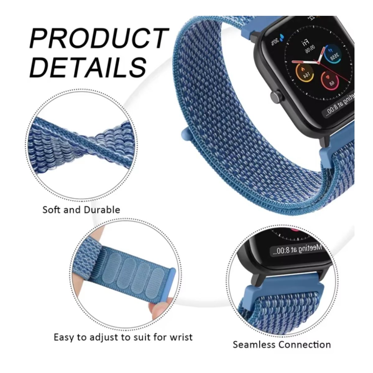 GENERICO - correa redmi watch 3 active/ Lite deportivo Nylon ROSADO