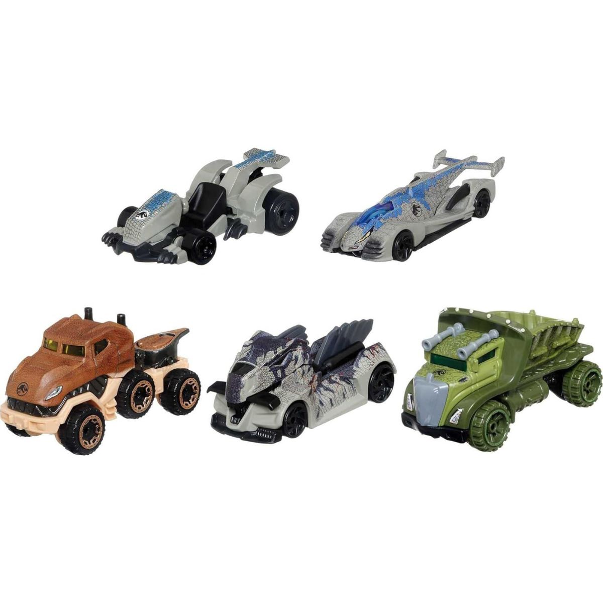 HOT WHEELS - Jurassic World Dominion - 5 autos triceratops , velociraptor