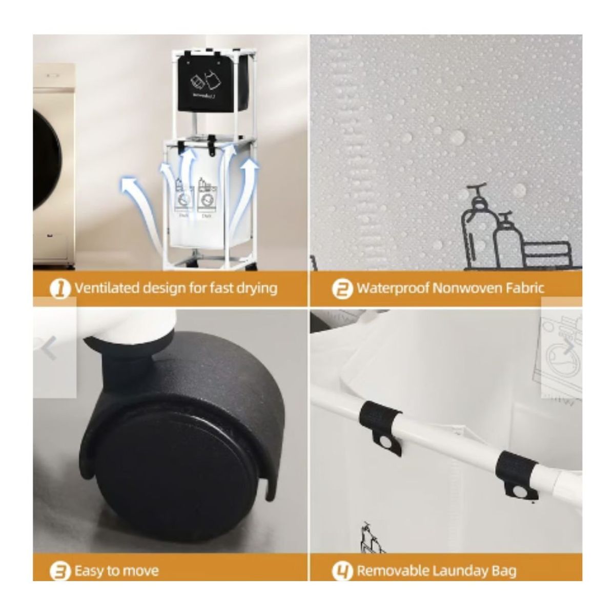 GENERICO - CESTA ORGANIZADORA DE ROPA NEGRO DE 2 PISOS