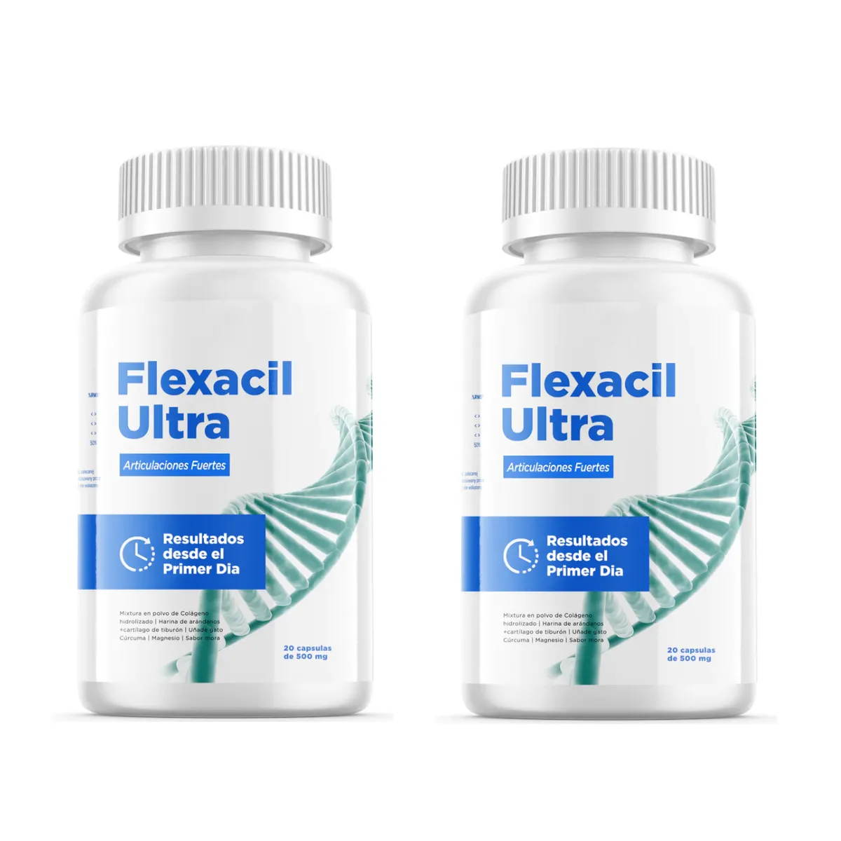 GENERICO - Flexacil Ultra Articulaciones Fuertes 20 Capsulas 500mg 02 Frascos