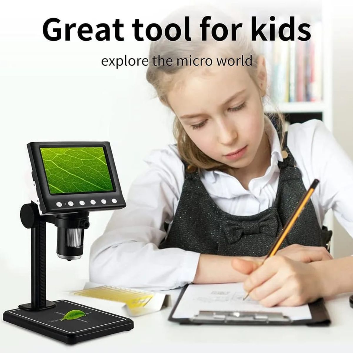 GENERICO - Microscopio Digital Pantalla LCD 4,3 inch Estudiante niños Educativo