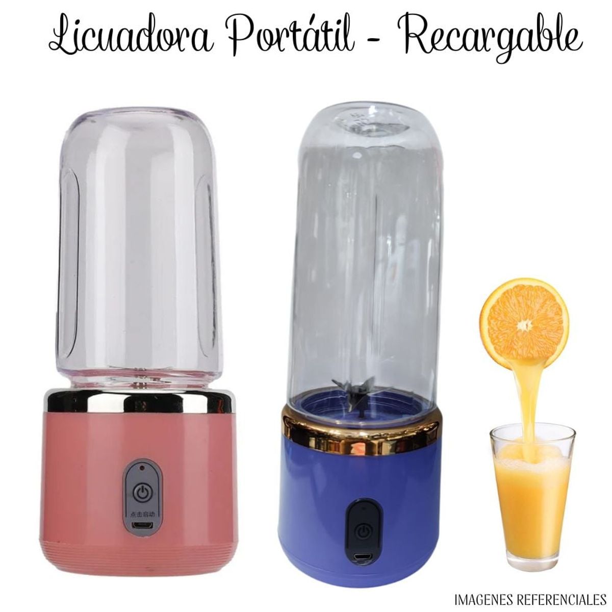 GENERICO - Mini Licuadora Portatil 520 ml - Recargable