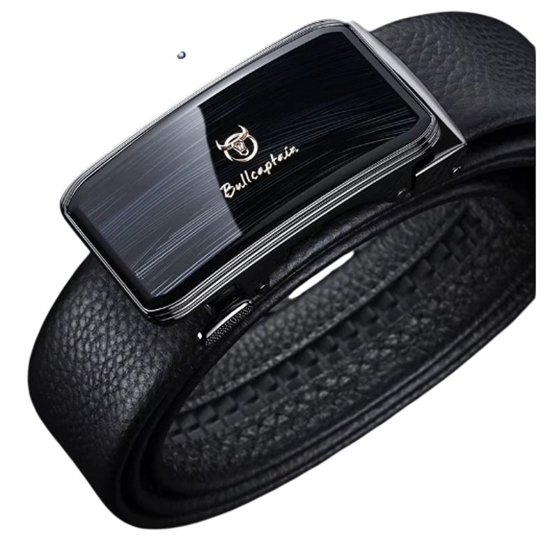 BULLCAPTAIN - Cinturon Correa de Cuero Bullcaptain Negro PD005
