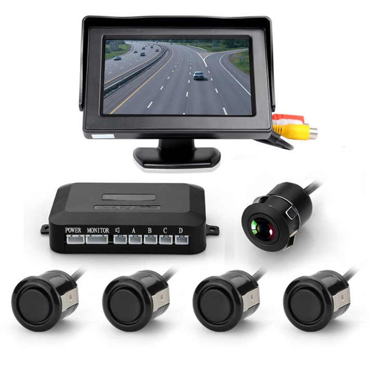 GENERICO - Sensor De Retroceso Con Camara  +Pantalla Led C/ Sonido