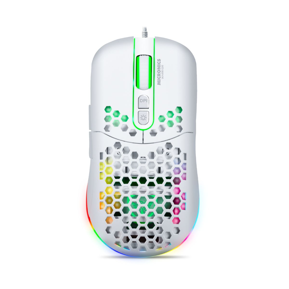 MICRONICS - Mouse Gamer USB Warrior MIC GM827W RGB 7 - Color Blanco - Micronics