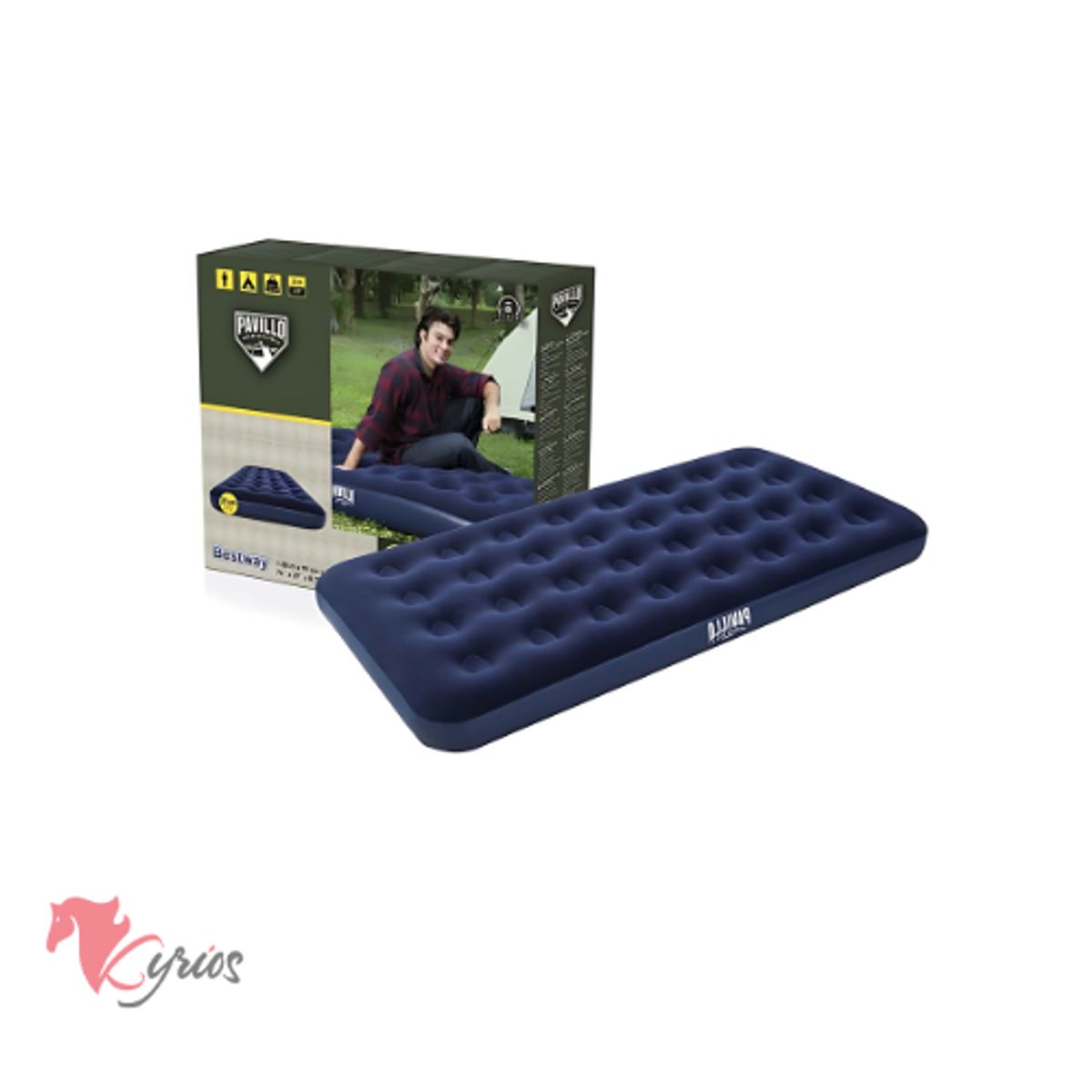 NO LOGO - Carpa Manual De 2 Personas + Colchón Inflable De 1 Plaza