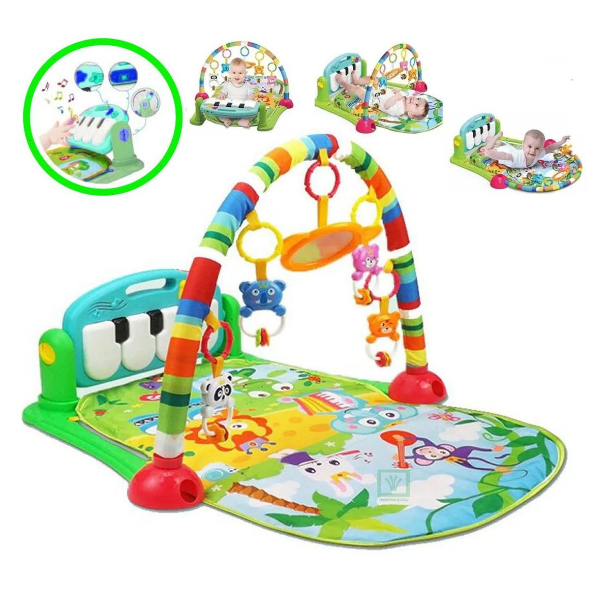 GENERICO - Gimnasio Con Piano Para Patear Y Jugar Monito Verde