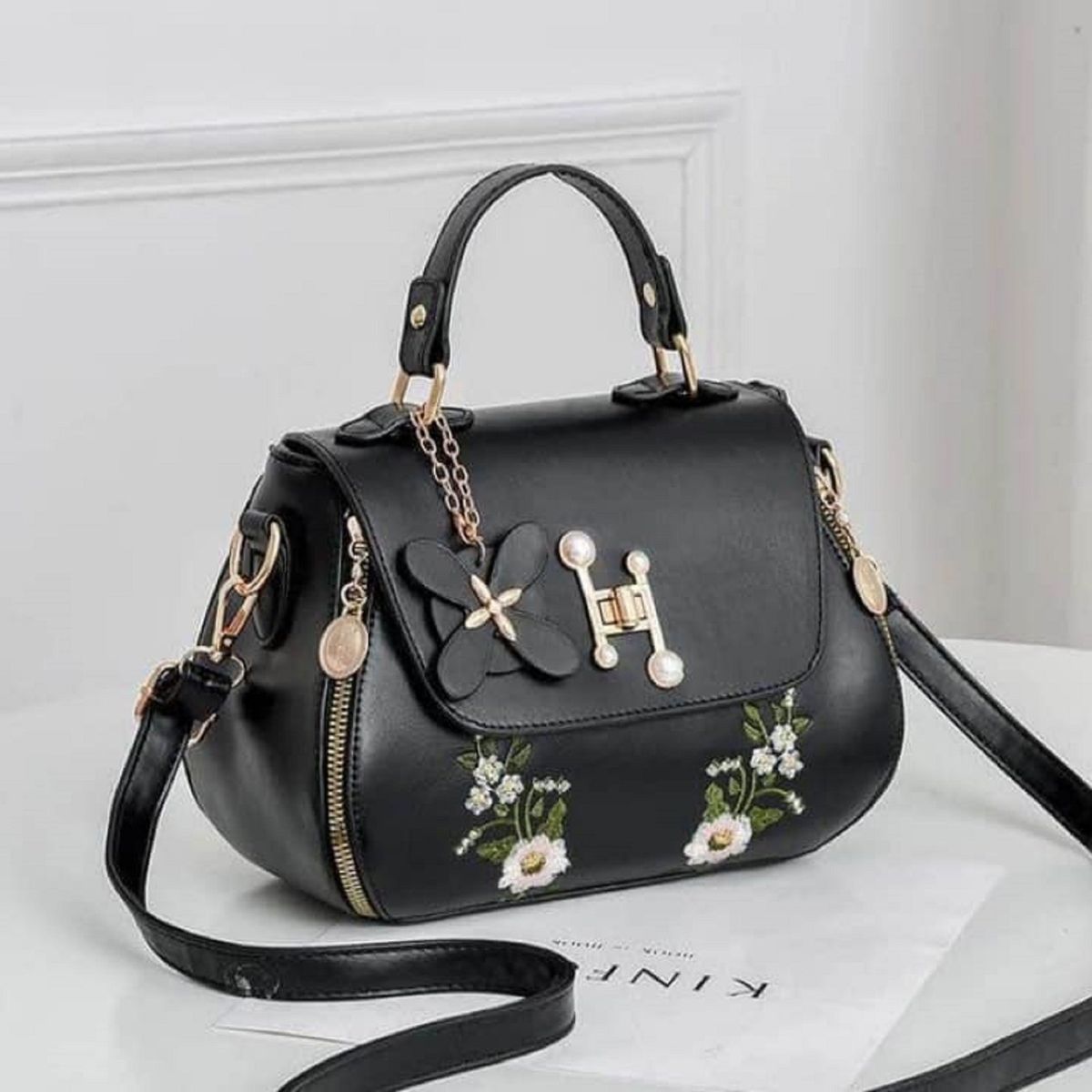 GENERICO - Bolso de mano cflores y patron de pitón para mujer p-1pic-07