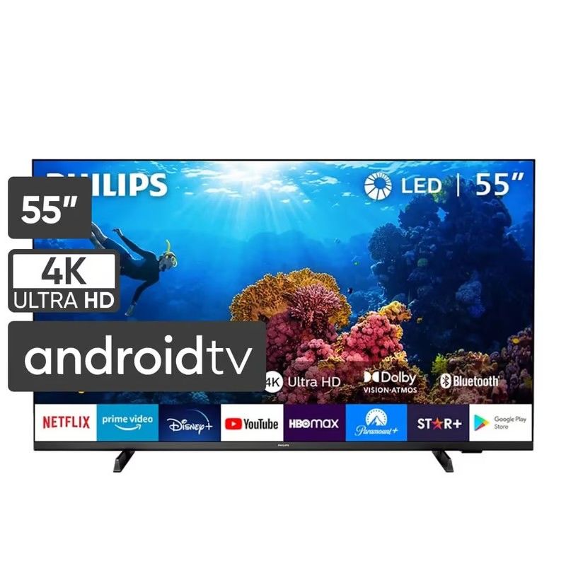 PHILIPS - TELEVISOR PHILIPS 55 SMART TV LED 4K UHD 55PUD7406 ANDROID