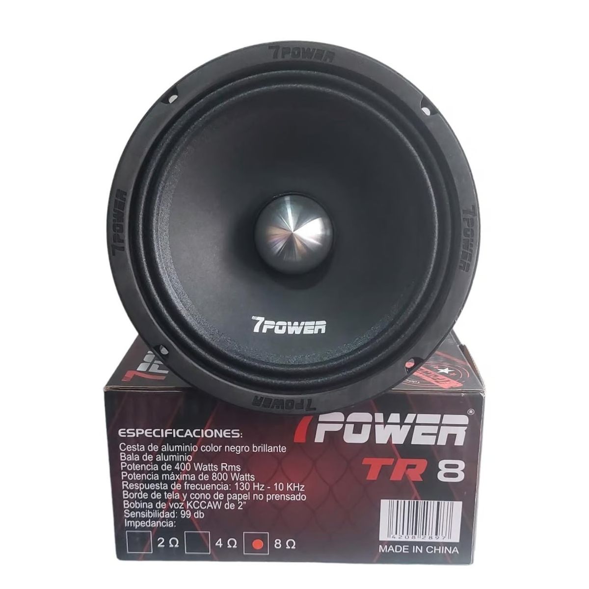 GENERICO - Parlante Medio Rango Punta Bala 8" 800W 400 RMS 7 Power