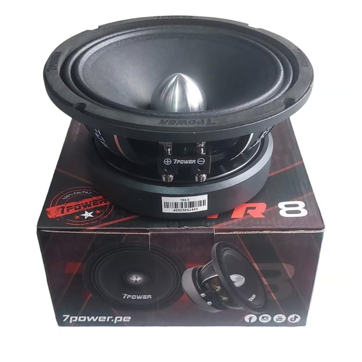 GENERICO - Parlante Medio Rango Punta Bala 8" 800W 400 RMS 7 Power