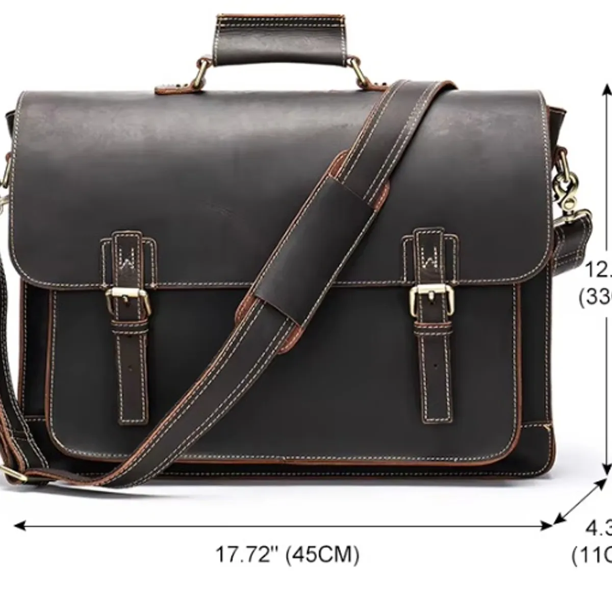 GENERICO - Maletin Grande de Cuero Genuino Vintage Hombres