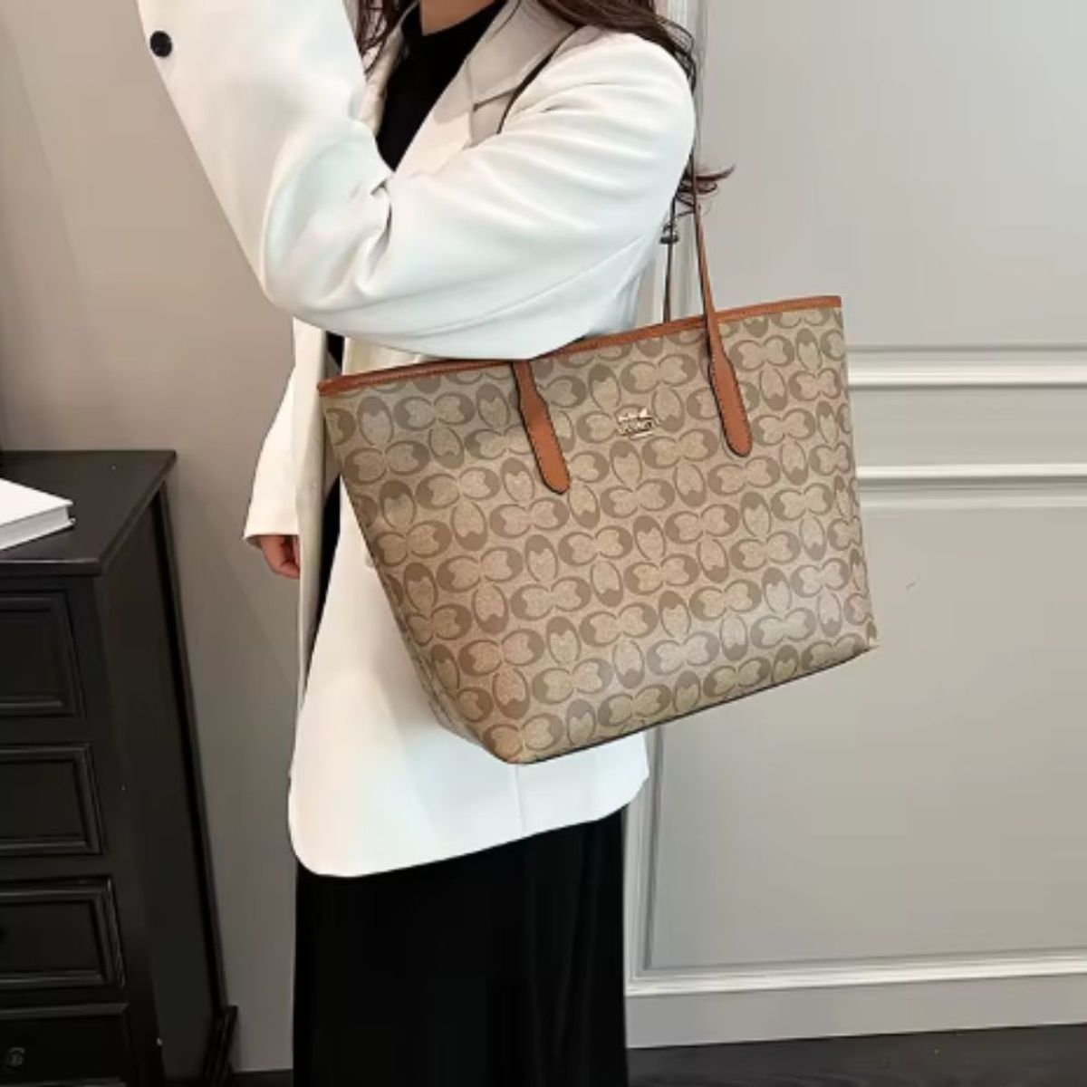 GENERICO - Bolso Britani grande con asas para mujer bandolera de diseño de lujo