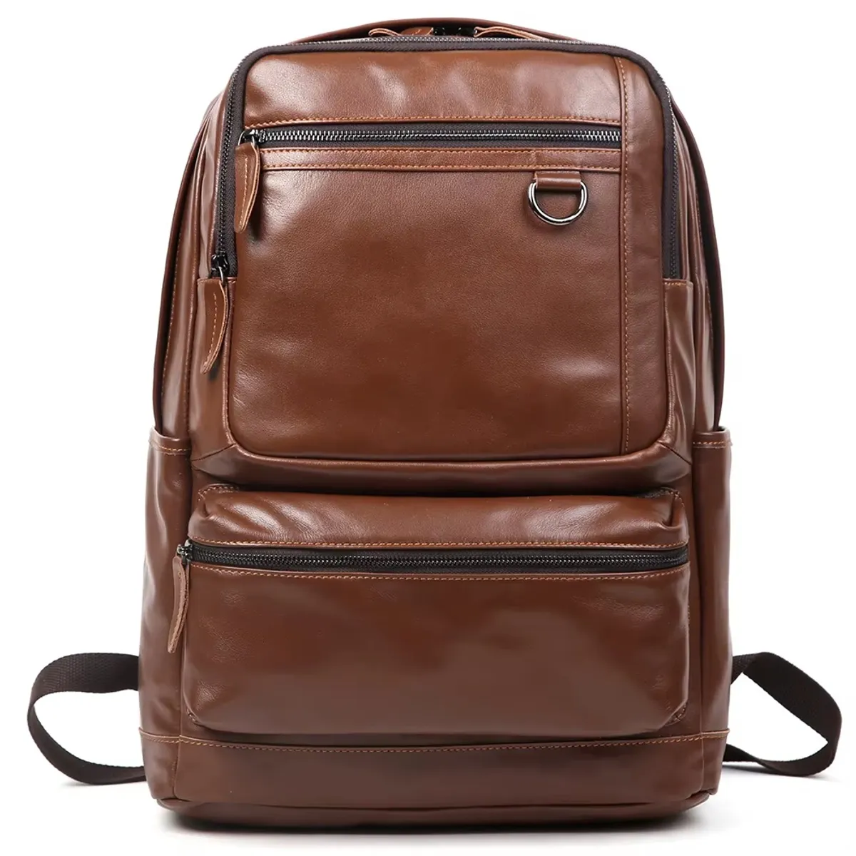 GENERICO - Mochila de Cuero Marron Claro Gran Capacidad