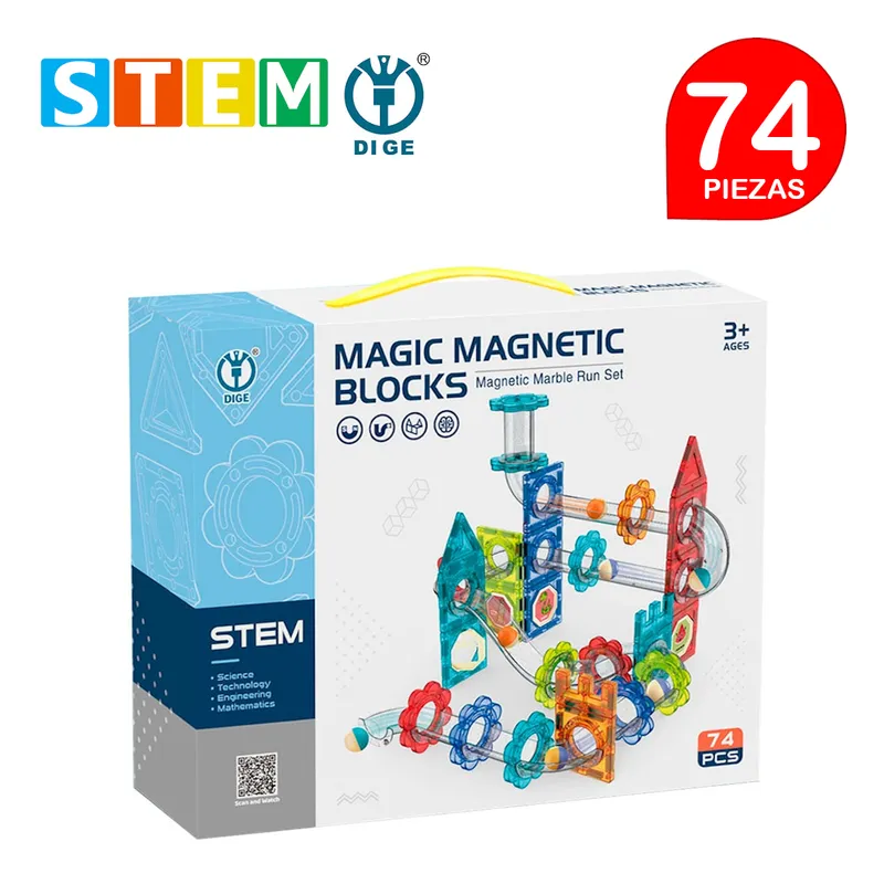 STM - Bloques magnéticos didácticos STEM DIGE MAGIC caja 74 piezas