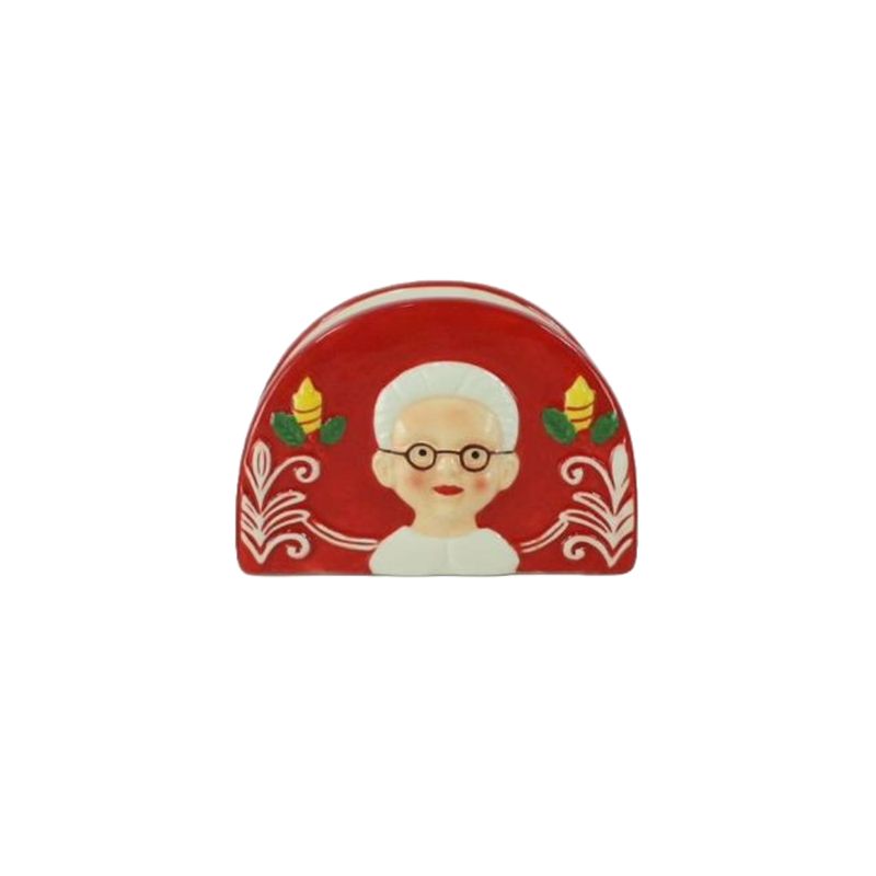 GENERICO - Servilletero De Cerámica Navidad Mamá Noel