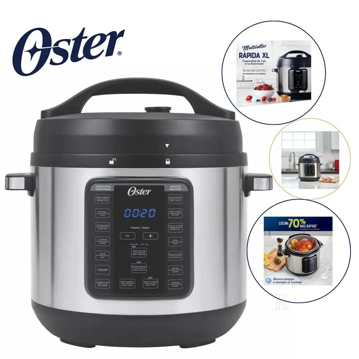 OSTER - Multiolla rápida 7.5 lt Oster 14 funciones CKSTPCEC8801