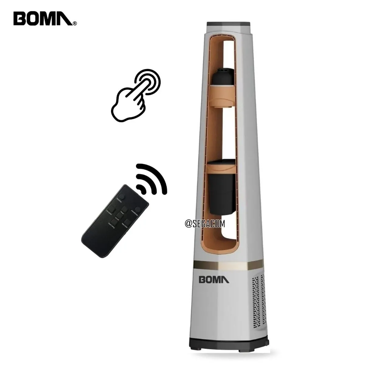 BOMA - Ventilador de Torre Sin Aspas 5 en 1 -CHICAGO- White