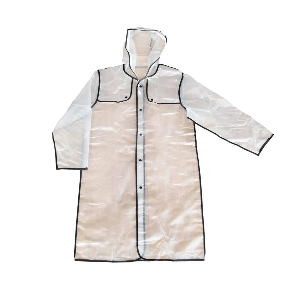 GENERICO - IMPERMEABLE TRENDY ADULTO BLANCO CON RIBETE DE COLOR