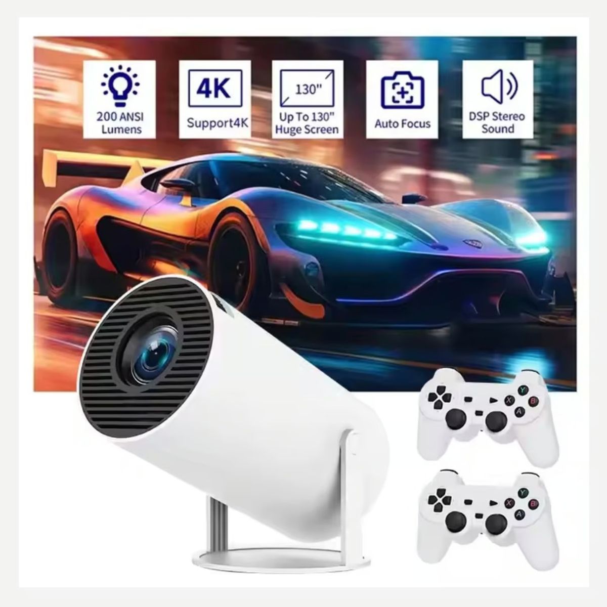 OEM - Proyector 4K Juego de Consolda 2 Mandos X10 Plus 10 000 Juegos